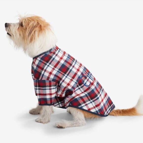 The Company Store Large, XL Flannel Plaid Red/Navy Dog Pajamas - Picture 1 of 6